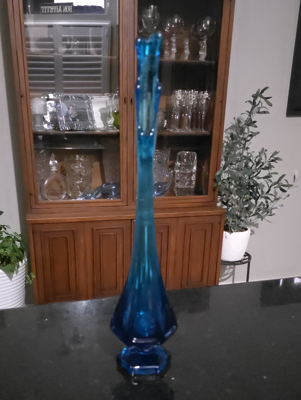 Vintage Viking Glass 15" Bluenique Vase